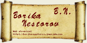 Borika Nestorov vizit kartica